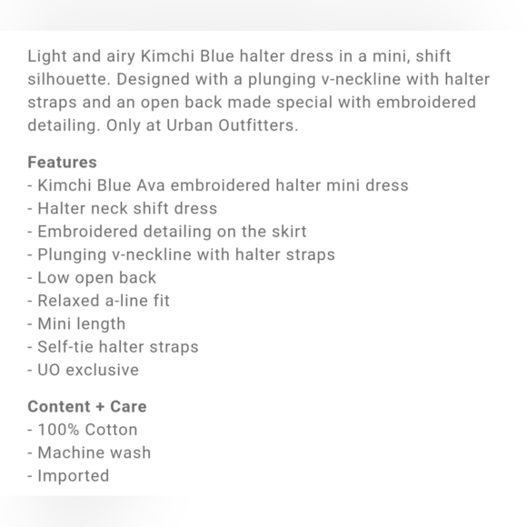 Kimchi Blue Ava Embroidered Halter Mini Dress Swim Coverup, Yellow Orange Palm S - Picture 6 of 15